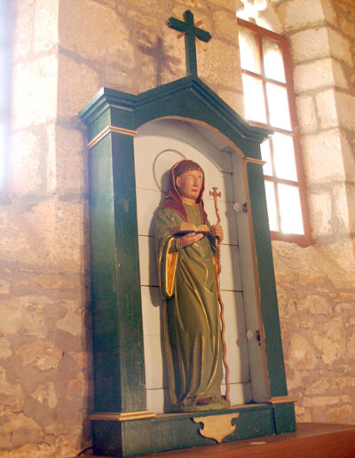 Imagen tardogótica de San Román, santo titular de la ermita.