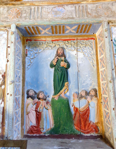 Relieve central del retablo que representa la Transfiguración del Señor